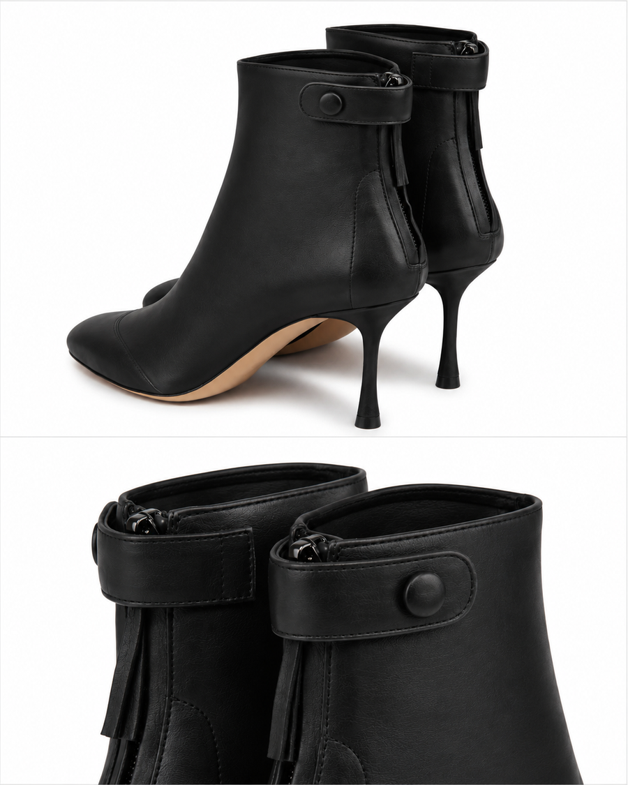 FRANCESCO RUSSO LEATHER BOOT  - BLACK