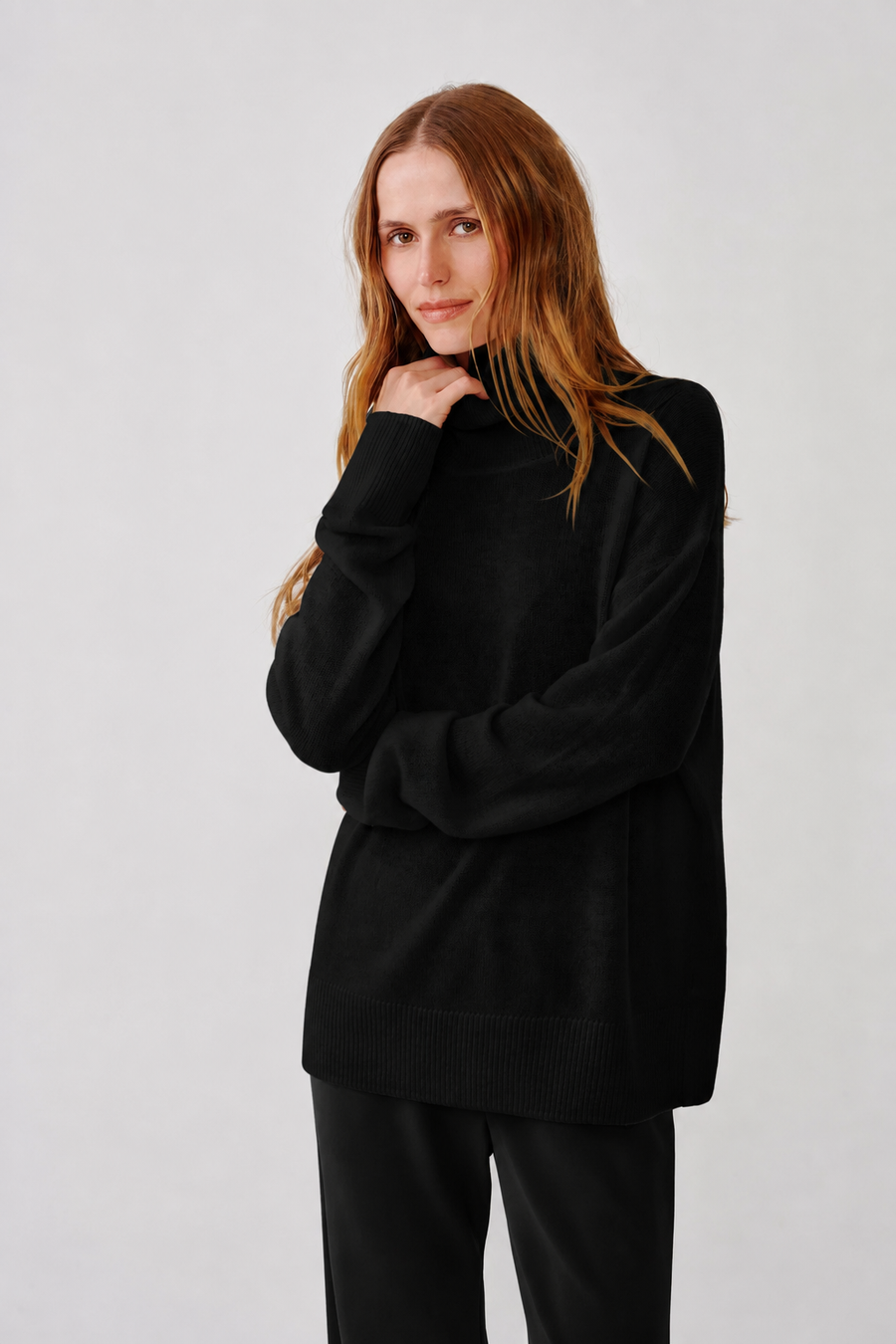 SABLYN FILOMENA SLOUCHY TURTLENECK - BLACK