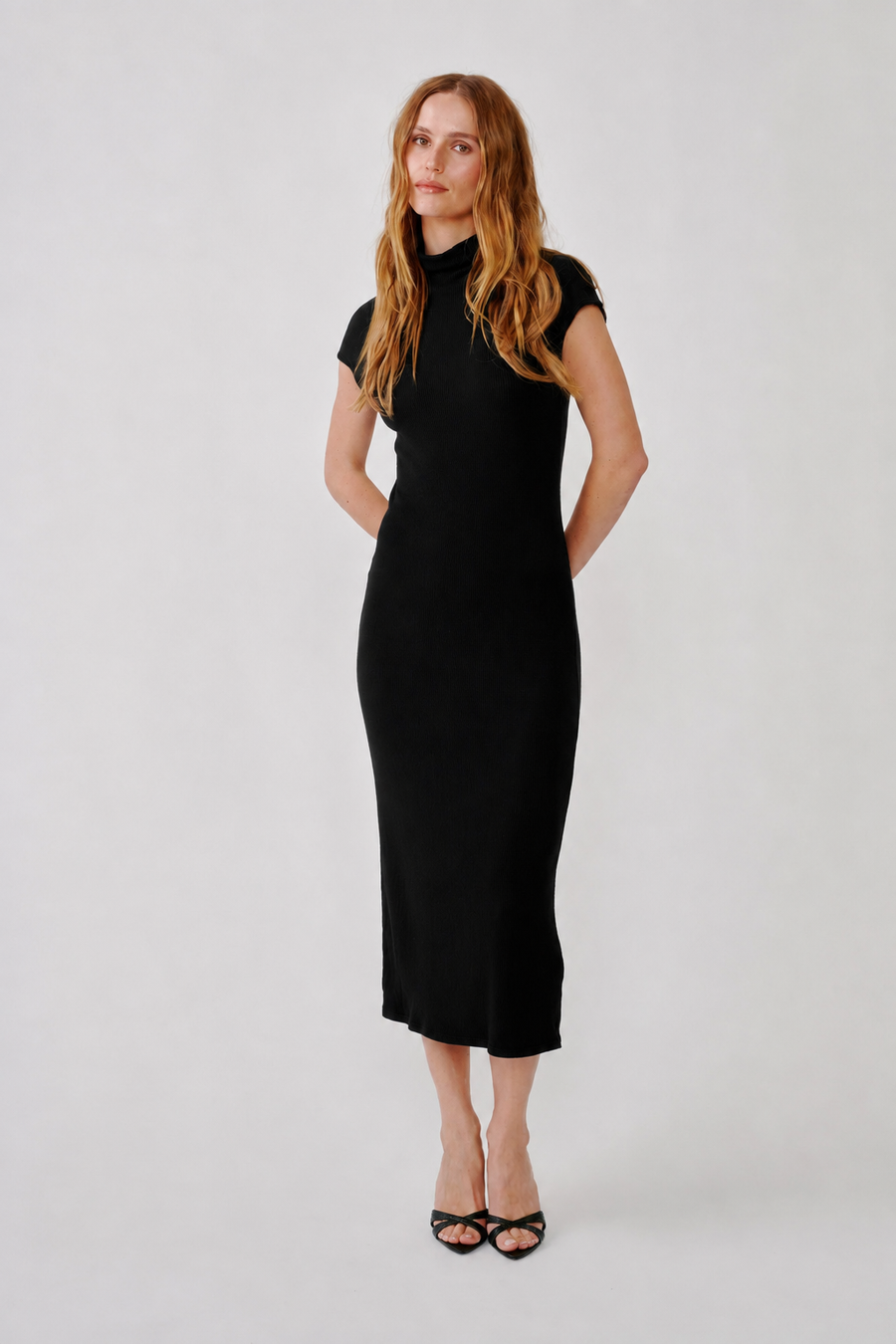 SABLYN MONIQUE SLOUCHY MOCK NECK DRESS - BLACK
