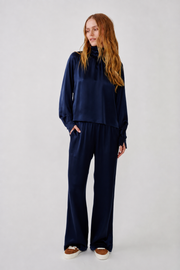 SABLYN NADINE SLOUCHY TURTLENECK TOP - MIDNIGHT NAVY