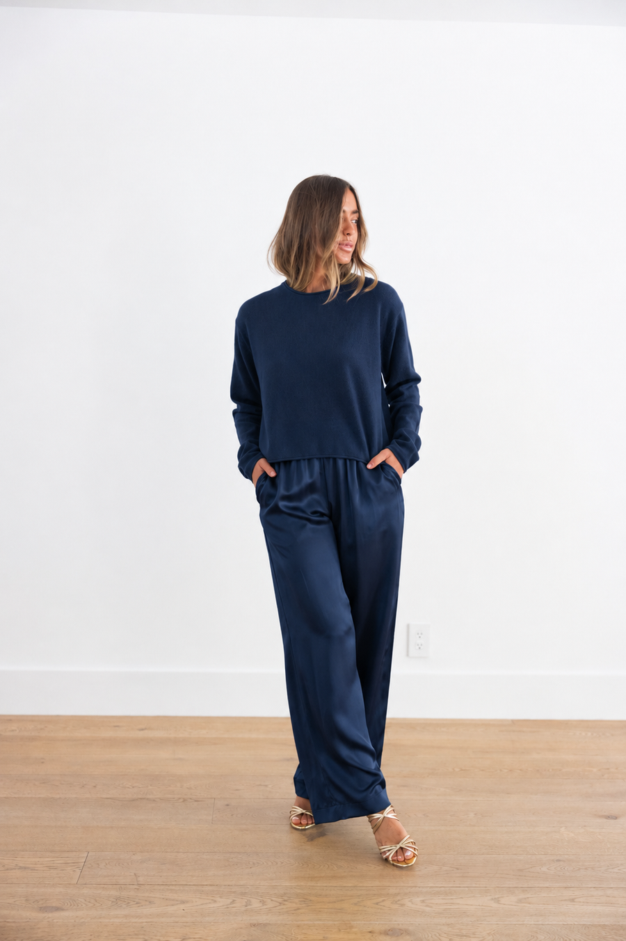 SABLYN LEXI LOW RISE RELAXED PULL ON PANT - MIDNIGHT NAVY