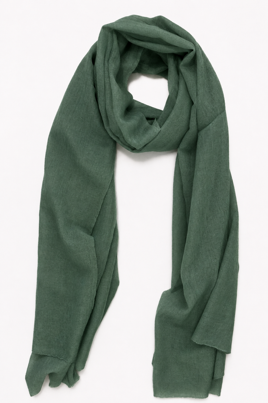 DF SHEER SUPERFINE CASHMERE SCARF- BRONZE GREEN