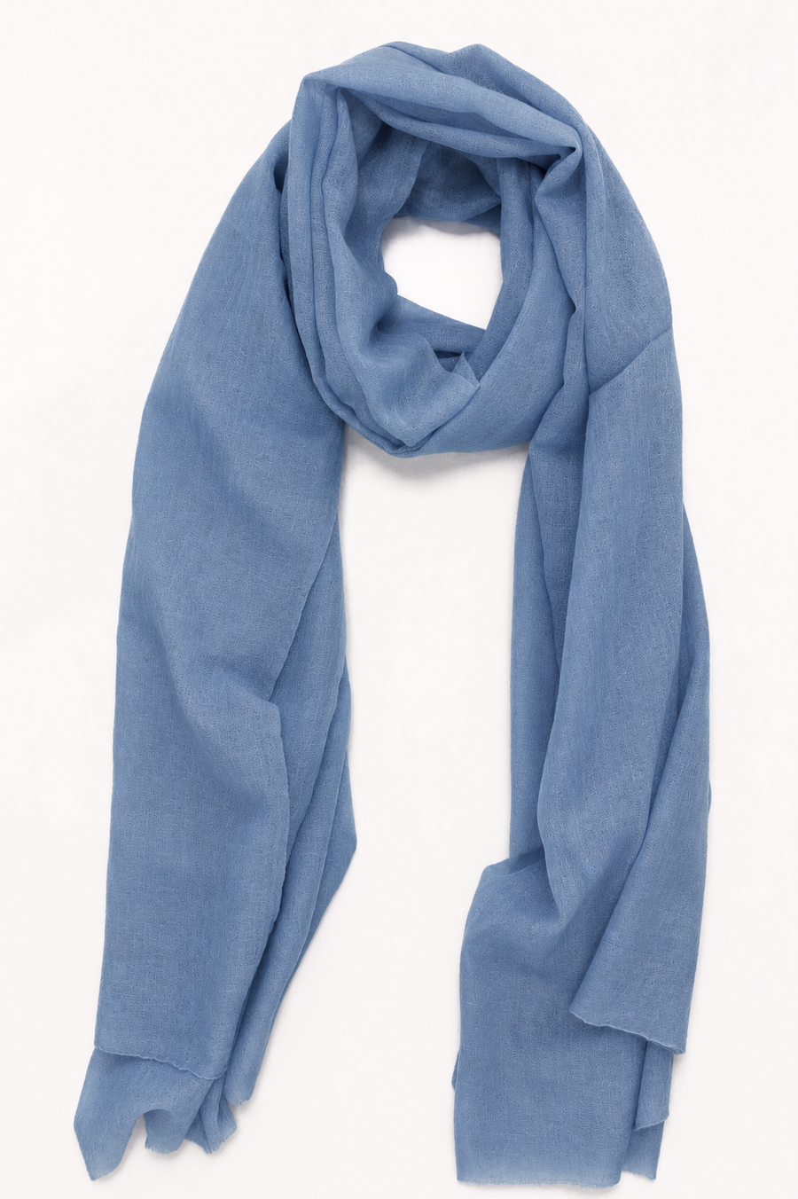 DF SHEER SUPERFINE CASHMERE SCARF - CORNFLOWER BLUE
