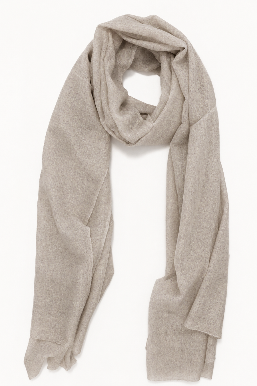 DF CASHMERE SCARF - WHITE SAND