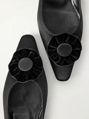 MANOLO BLAHNIK FORTANFLAT VISCONTI SATIN - BLACK