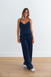 SABLYN GLORIA V-NECK BIAS CUT CAMI - MIDNIGHT NAVY