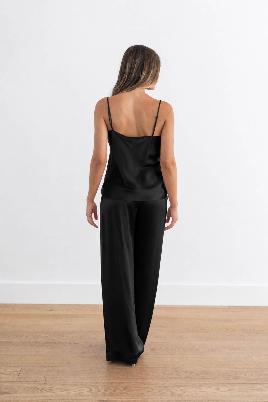 SABLYN GLORIA V-NECK BIAS CUT CAMI - BLACK
