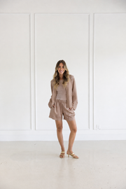 SABLYN SILK BRYNN HIGH RISE PULL ON SHORT - DUNE