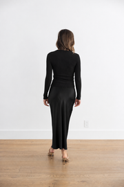 SABLYN TAYLOR V-NECK BIAS DRESS - BLACK