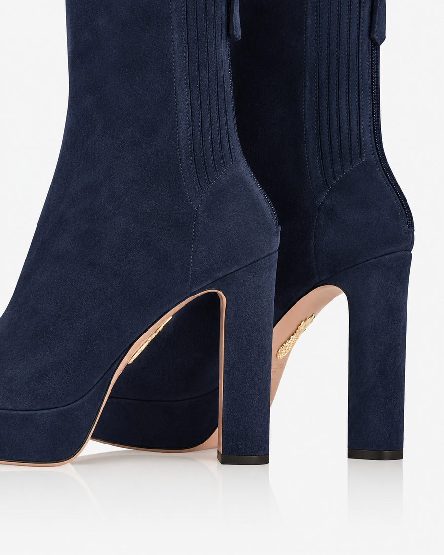 AQUAZZURA MARTINE BOOTIE PLATEAU 110 - MEZZANOTTE