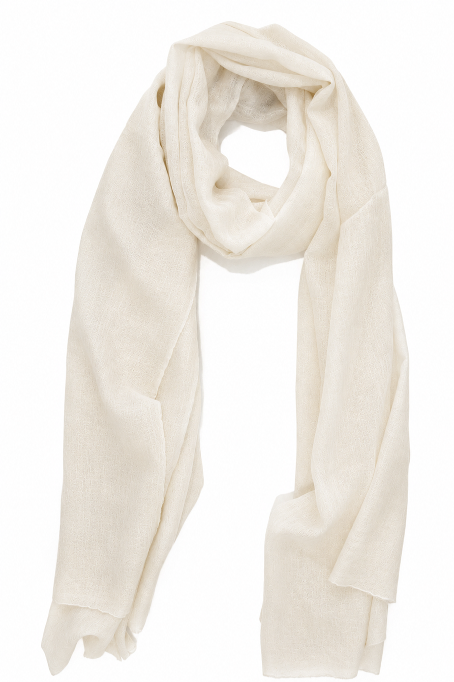 DF SHEER SUPERFINE CASHMERE SCARF - CLOUD DANCER