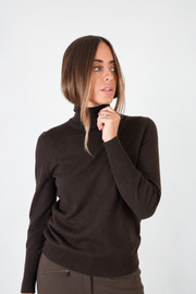 DF CASHMERE TURTLENECK - BROWN