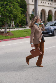 DF PLAID JACKET - COGNAC