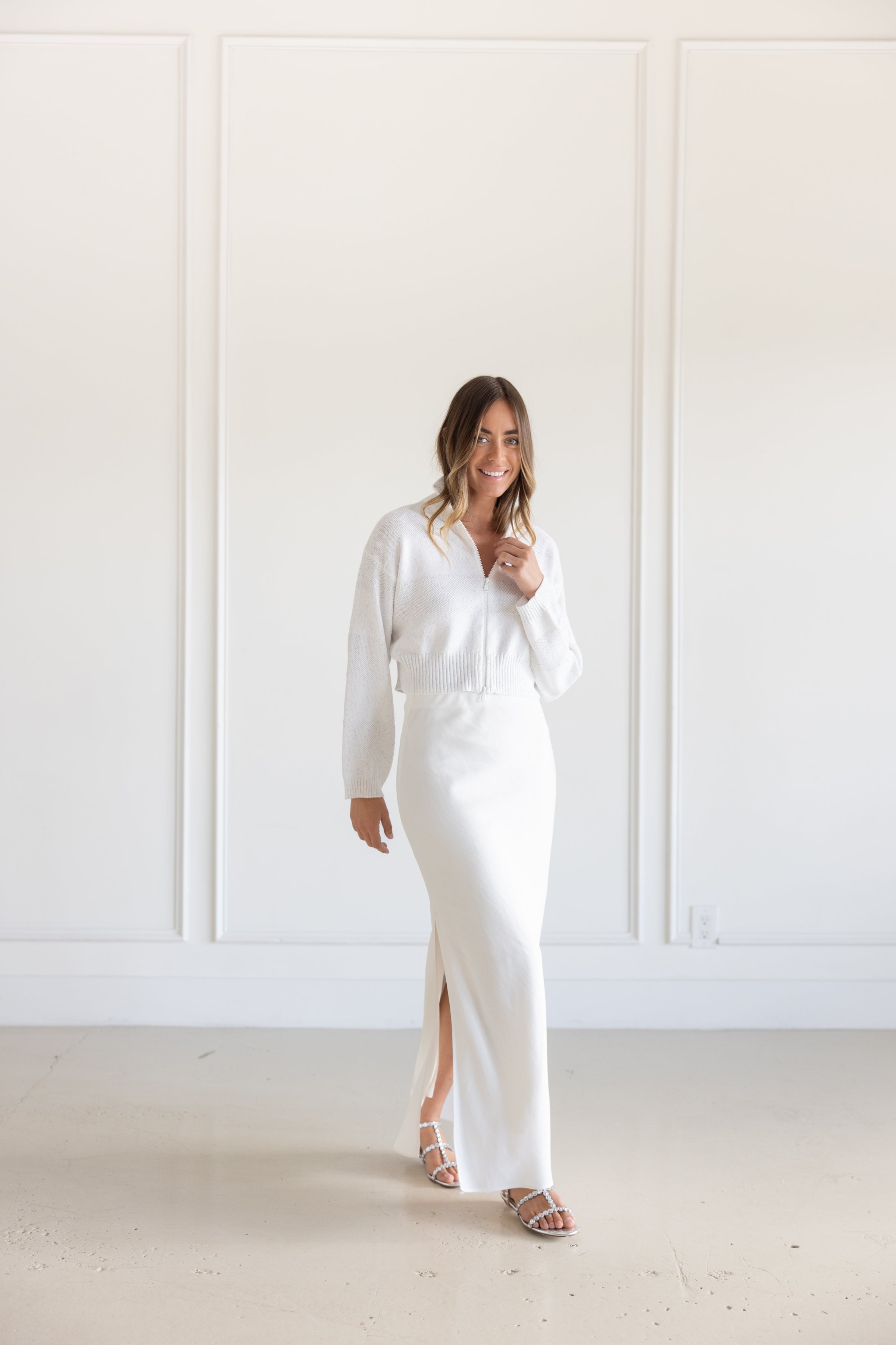 BRUNELLO CUCINELLI VISCOSE AND LINEN TWILL FLUID BIAS CUT SKIRT - NATURAL