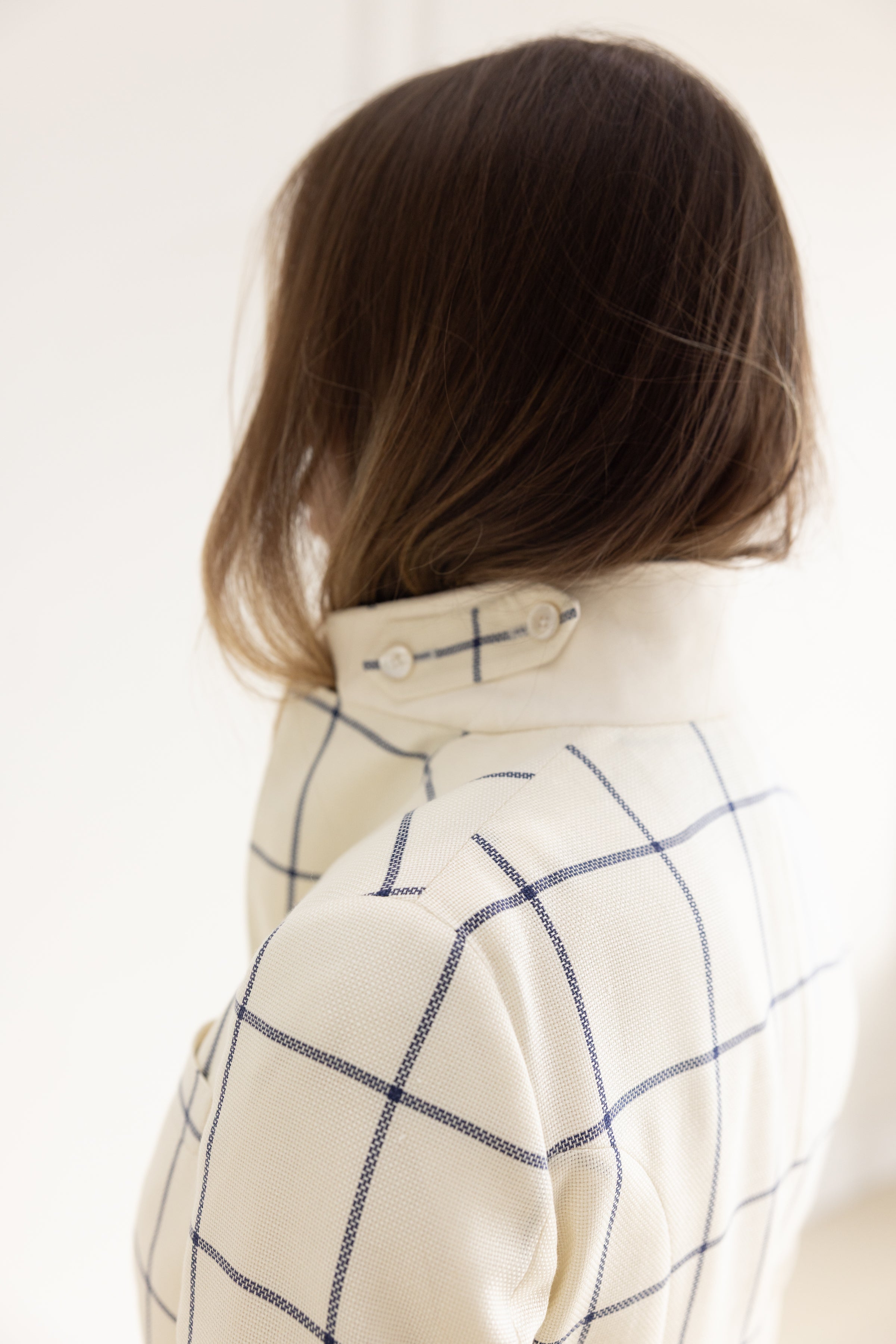 DF SINGLE BREASTED JACKET WINDOWPANE -IVORY/DENIM