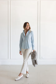 DF ITALIAN MADE PIQUE HONEYCOMB SHIRT - AQUA