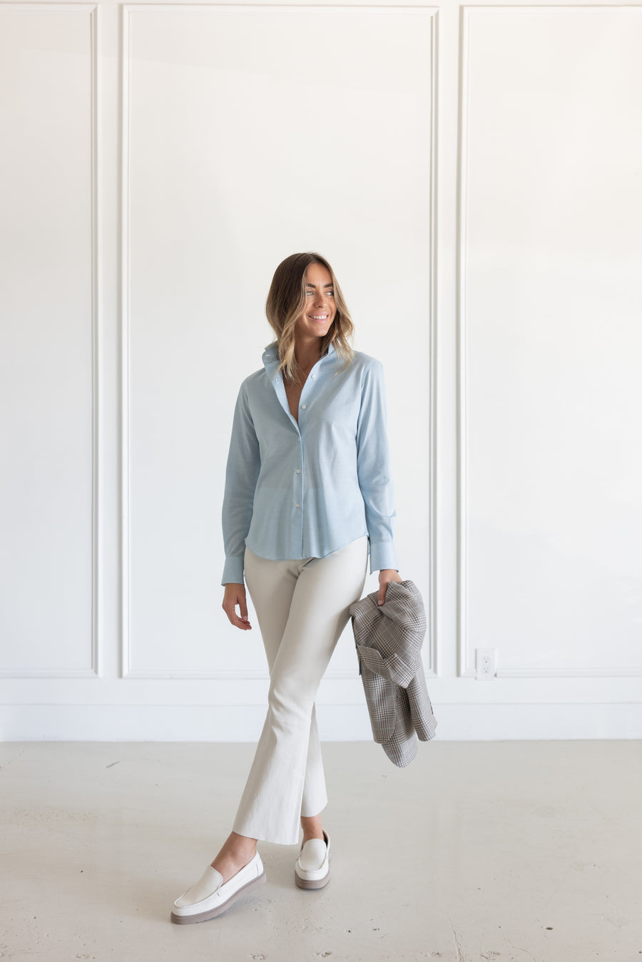 DF ITALIAN MADE PIQUE HONEYCOMB SHIRT - AQUA