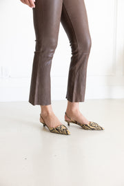 FRANCESCO RUSSO SLINGBACK MATTE WATERSNAKE - TAN