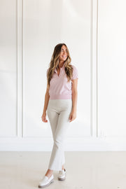 DF SHRUNKEN COTTON POLO - PINK