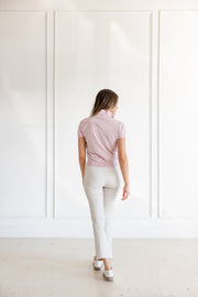 DF SHRUNKEN COTTON POLO - PINK
