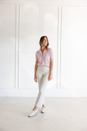 DF 4 BUTTON COTTON POLO - PINK