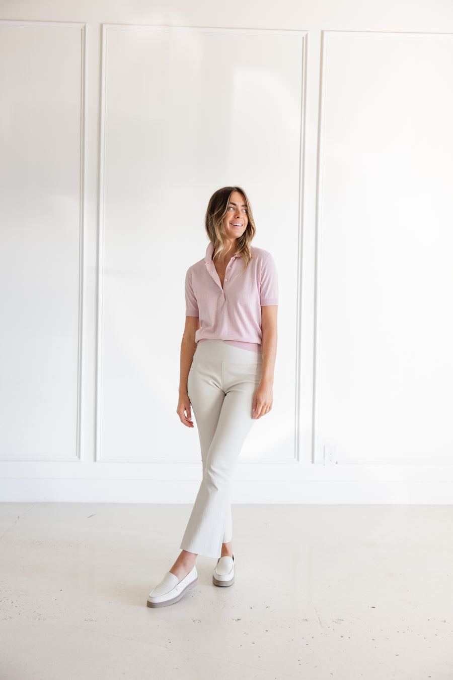 DF 4 BUTTON COTTON POLO - PINK