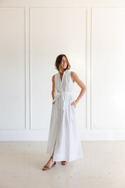 P.A.R.O.S.H. CANOYX FABULOUS SLEEVELESS DRESS - WHITE