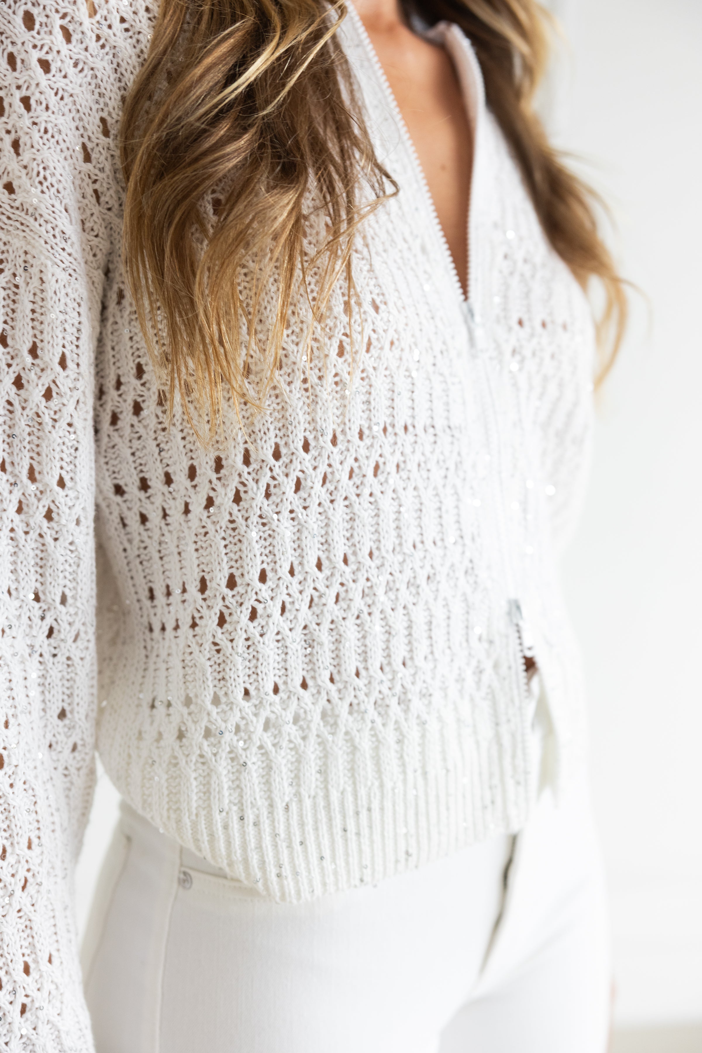 BRUNELLO CUCINELLI LINEN CARDIGAN - WHITE