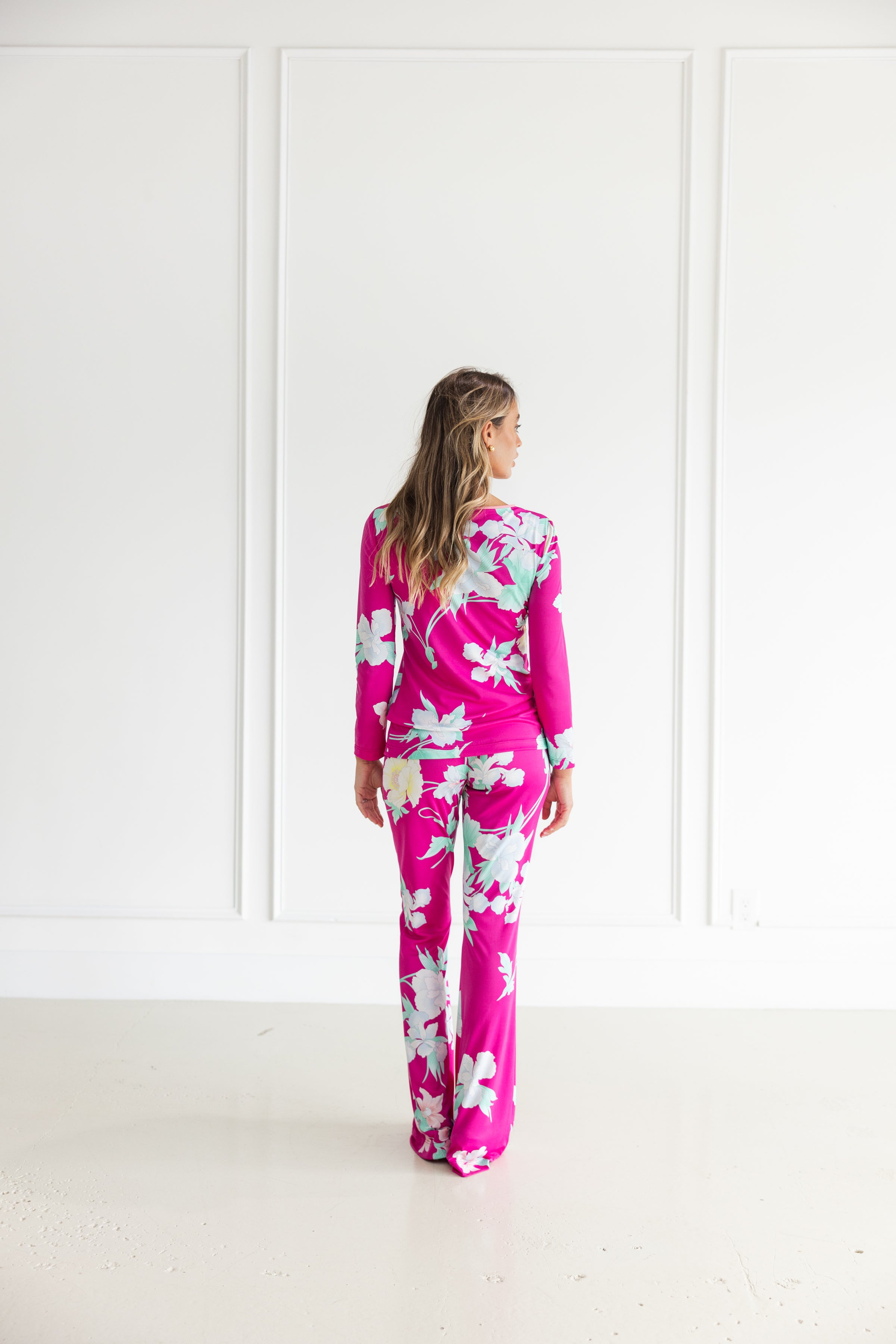 LEONARD PARIS  GELINO  LONG SLEEVE MYKONOS  TOP BLACK AND BLUE