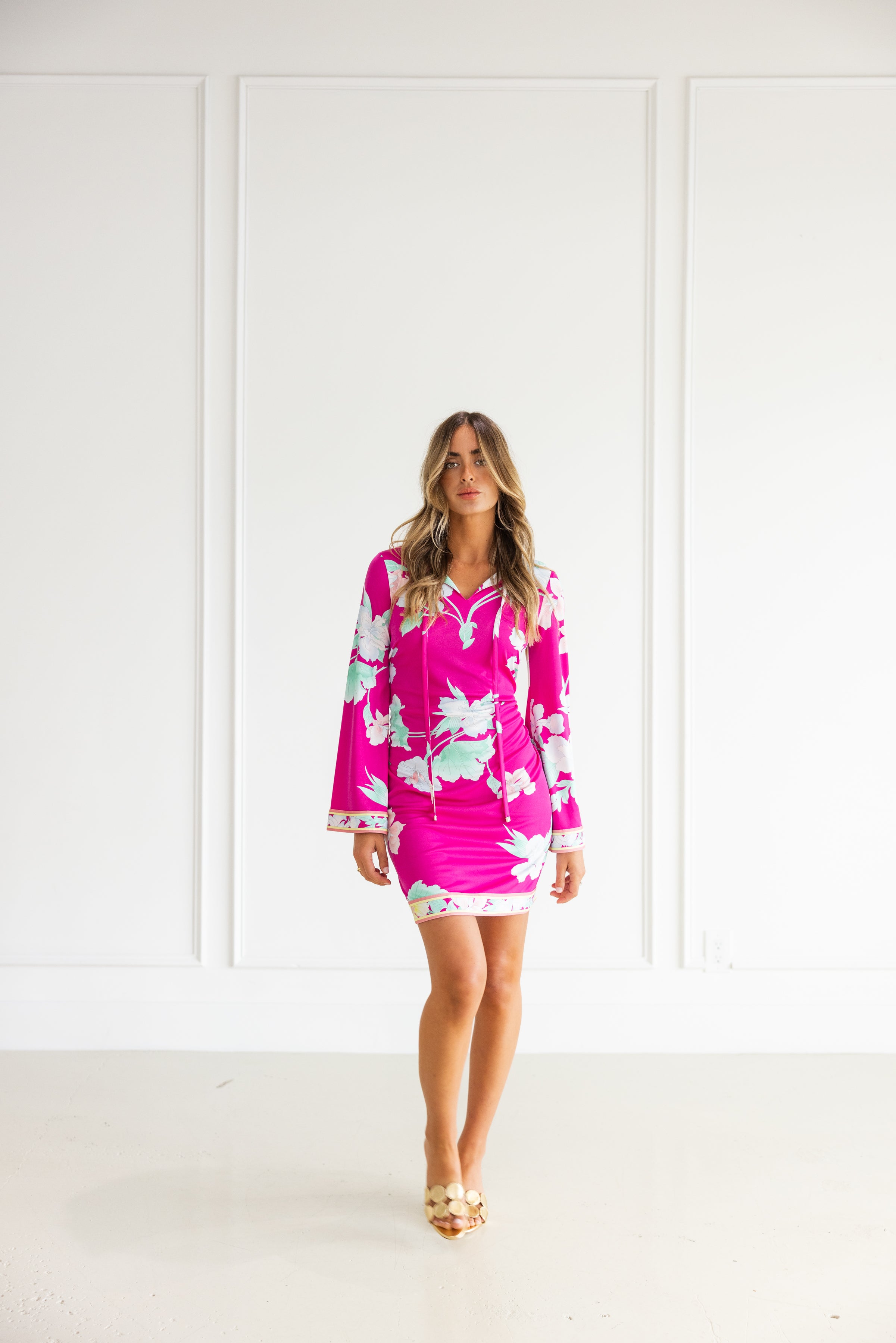 LEONARD GAVOTSK DRESS - HOT PINK/GREEN/YELLOW