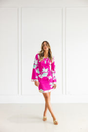 LEONARD GAVOTSK DRESS - HOT PINK/GREEN/YELLOW
