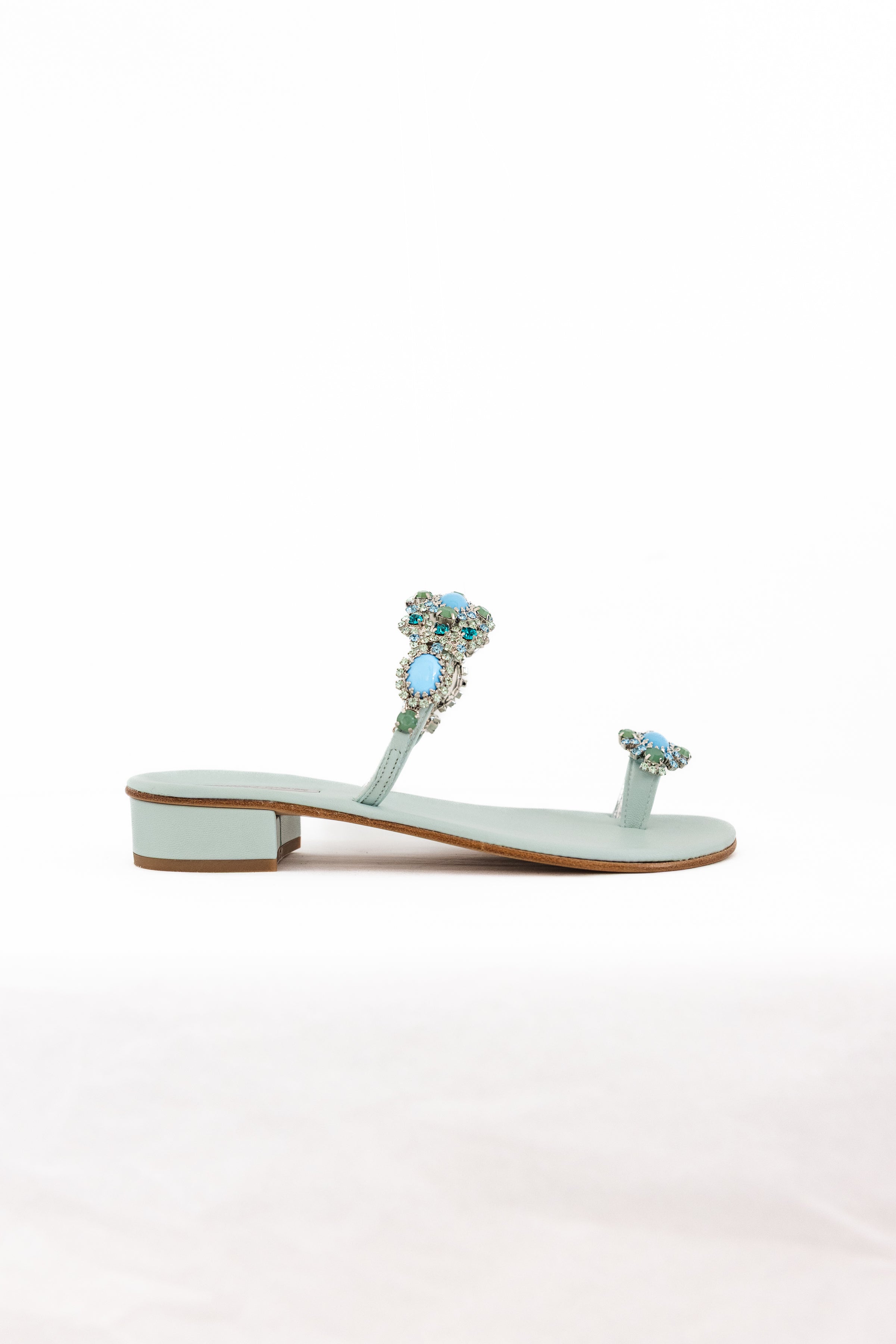 Emanuela Caruso Capri Sandal in Turquoise