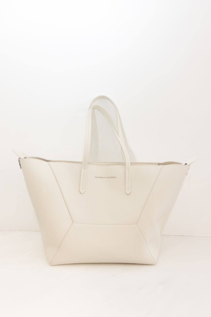 BRUNELLO CUCINELLI MEDIUM DUO TOTE BAG - IVORY/WHITE