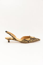 FRANCESCO RUSSO SLINGBACK MATTE WATERSNAKE - TAN