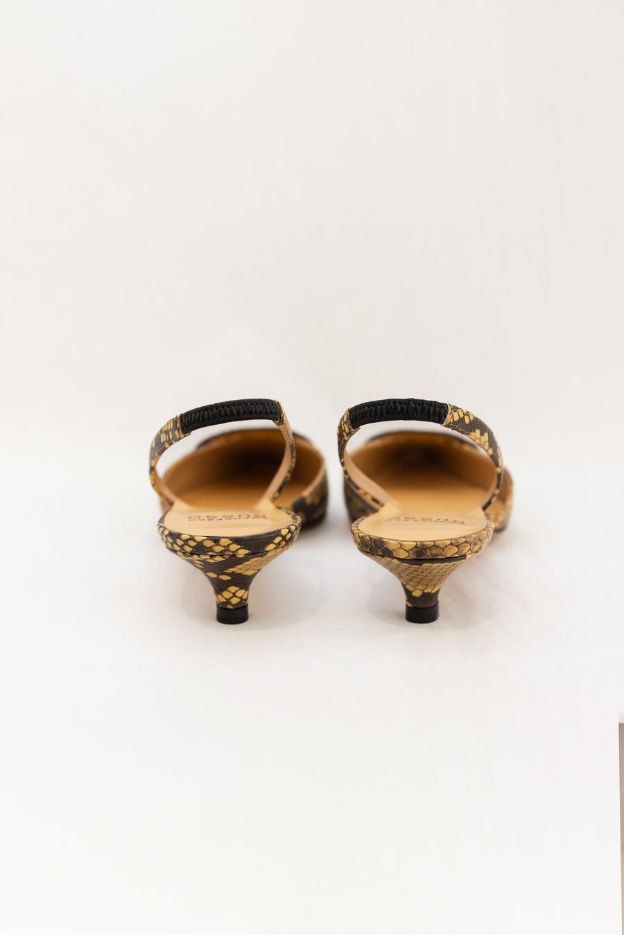 FRANCESCO RUSSO SLINGBACK MATTE WATERSNAKE - TAN