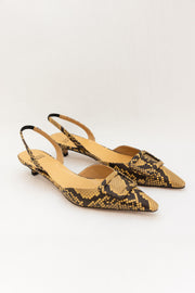 FRANCESCO RUSSO SLINGBACK MATTE WATERSNAKE - TAN
