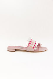 MANOLO BLAHNIK BRAVA FLAT SLIP ON - LIGHT PINK