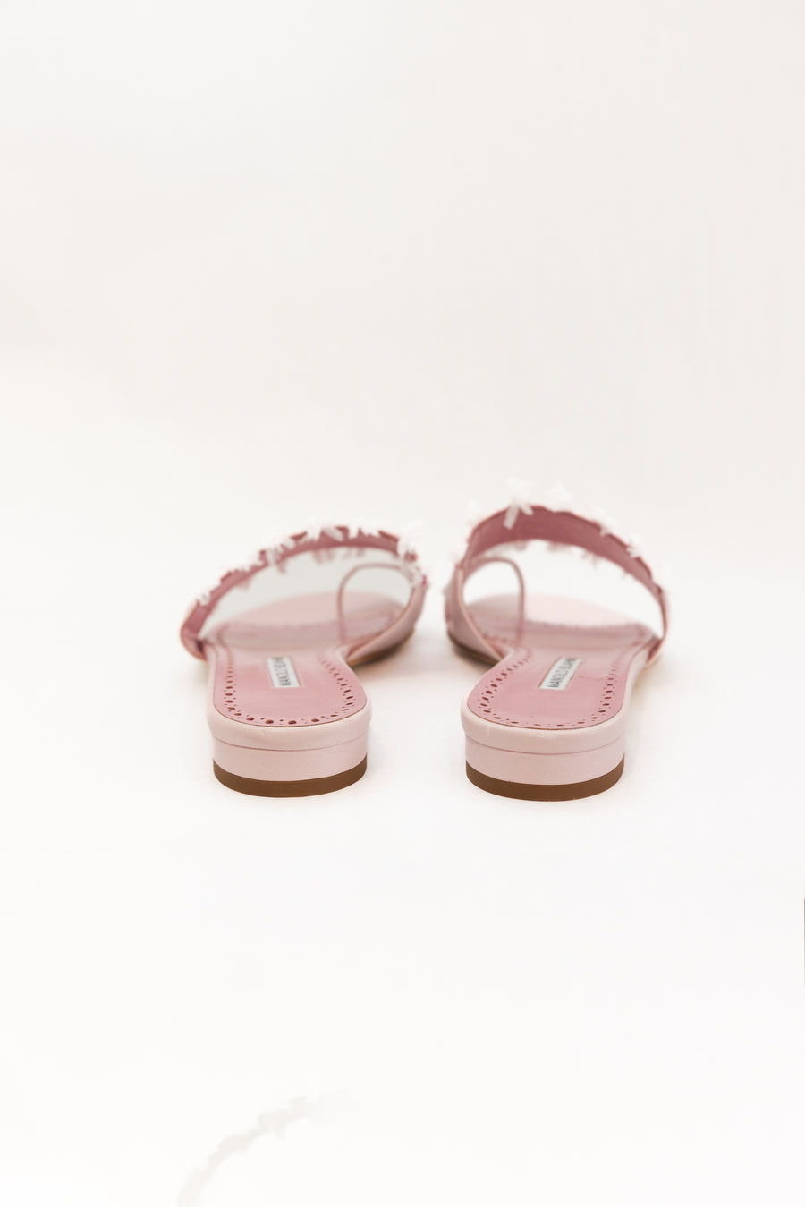 MANOLO BLAHNIK BRAVA FLAT SLIP ON - LIGHT PINK