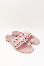 MANOLO BLAHNIK BRAVA FLAT SLIP ON - LIGHT PINK