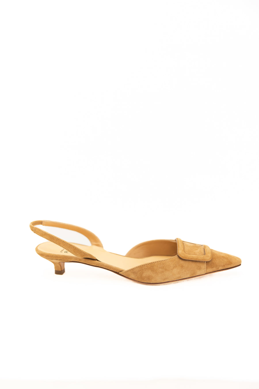 FRANCESCO RUSSO SUEDE SLINGBACK WITH BUCKLE - CAMEL