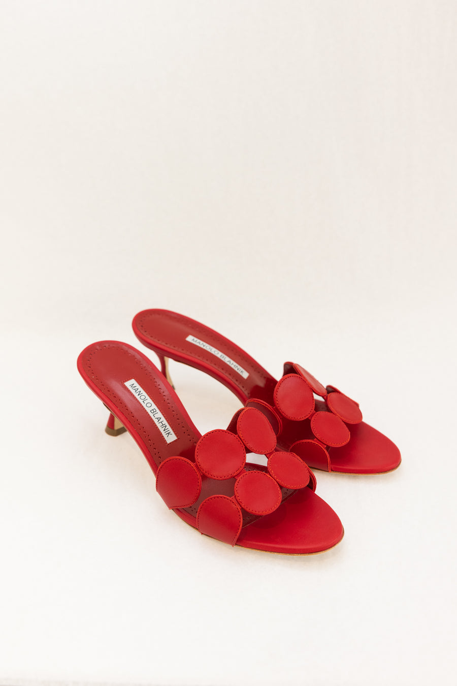 MANOLO BLAHNIK HARIBALMU NAPPA LEATHER - RED