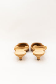 FRANCESCO RUSSO SUEDE SLINGBACK WITH BUCKLE - CAMEL