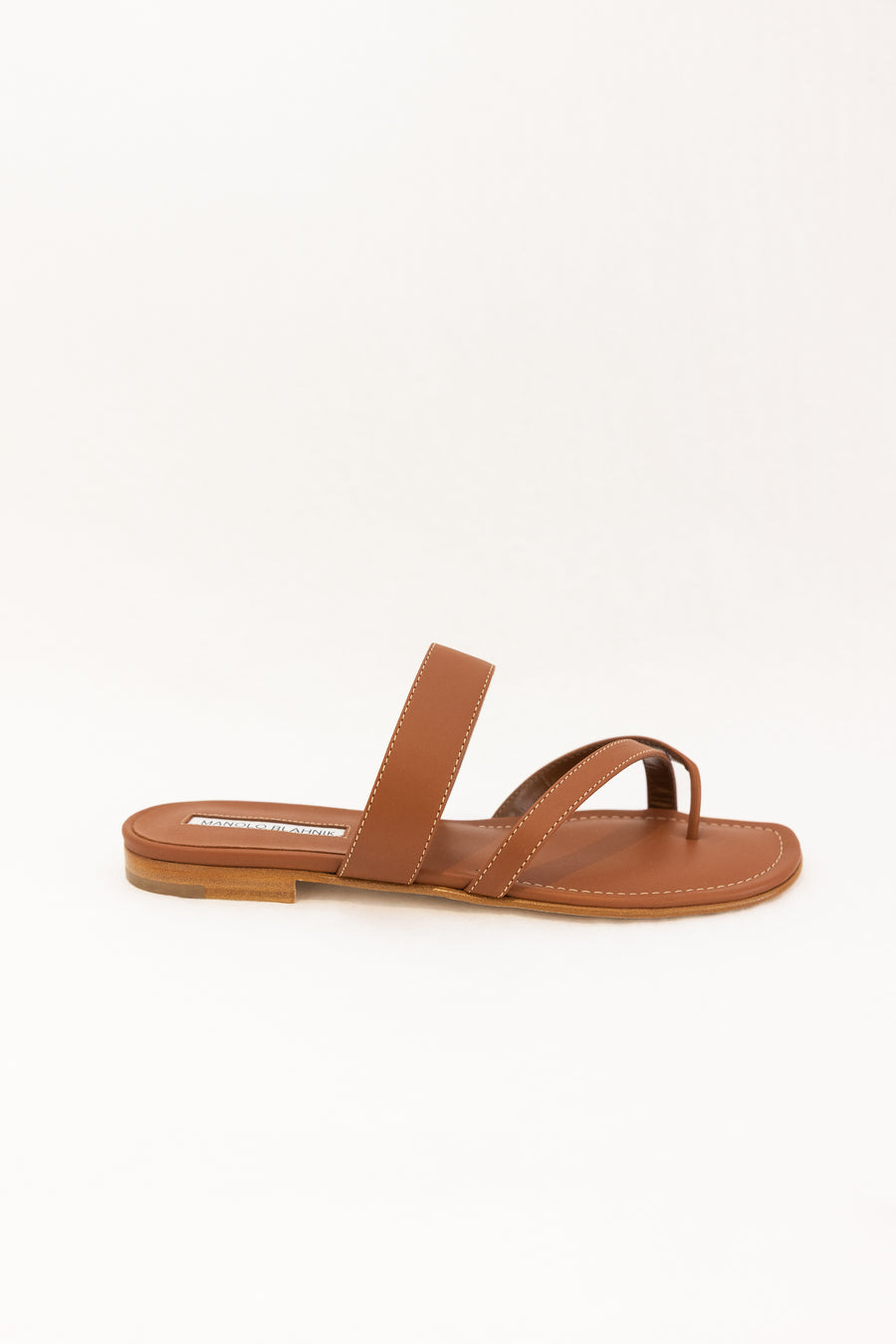 MANOLO BLAHNIK SUSA NAPPA LEATHER - MEDIUM BROWN