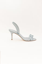 MANOLO BLAHNIK CIGAURASLI 70 LEATHER SANDALS - LIGHT BLUE