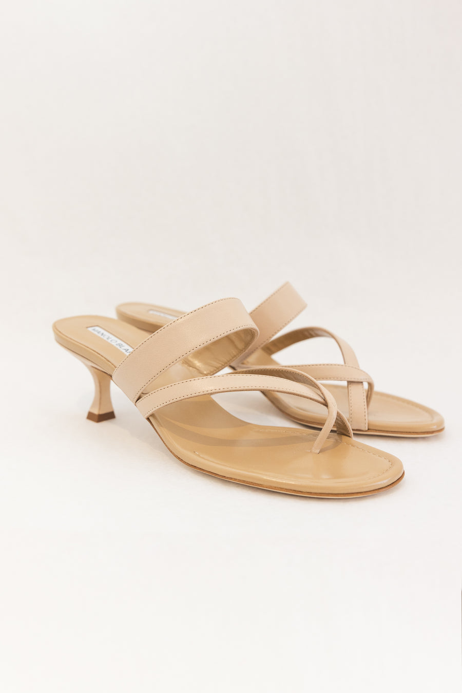 MANOLO BLAHNIK SUSA NAPA LEATHER- NUDE