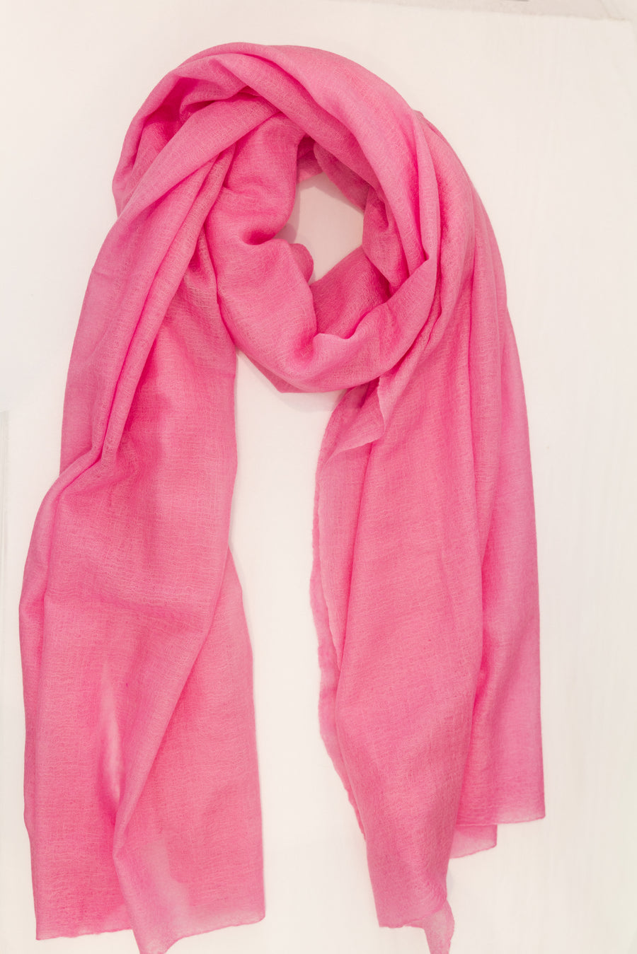 DF SHEER SUPERFINE CASHMERE SCARF - BON BON PINK