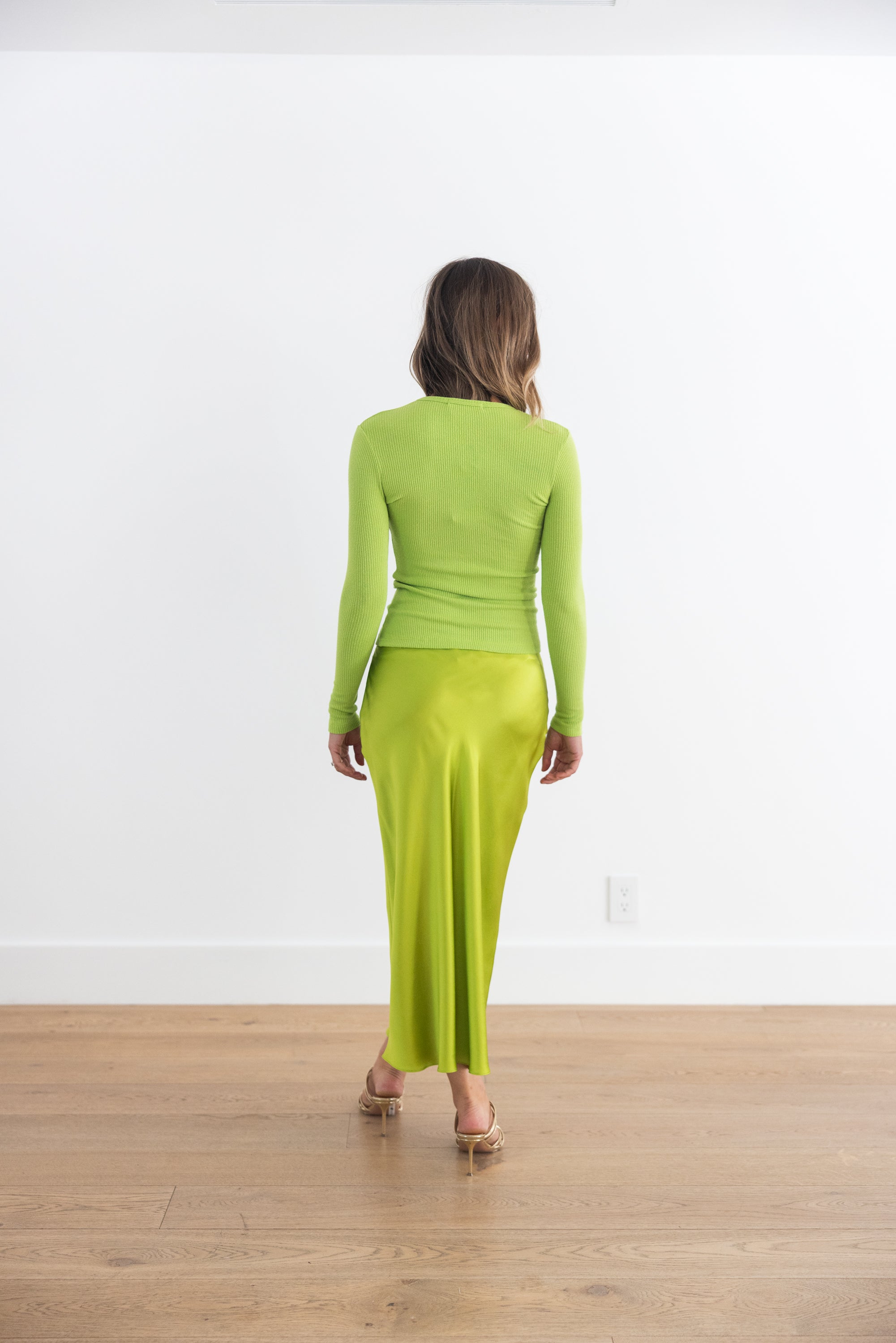 SABLYN QUINCY FITTED CREWNECK TEE - CHARTREUSE