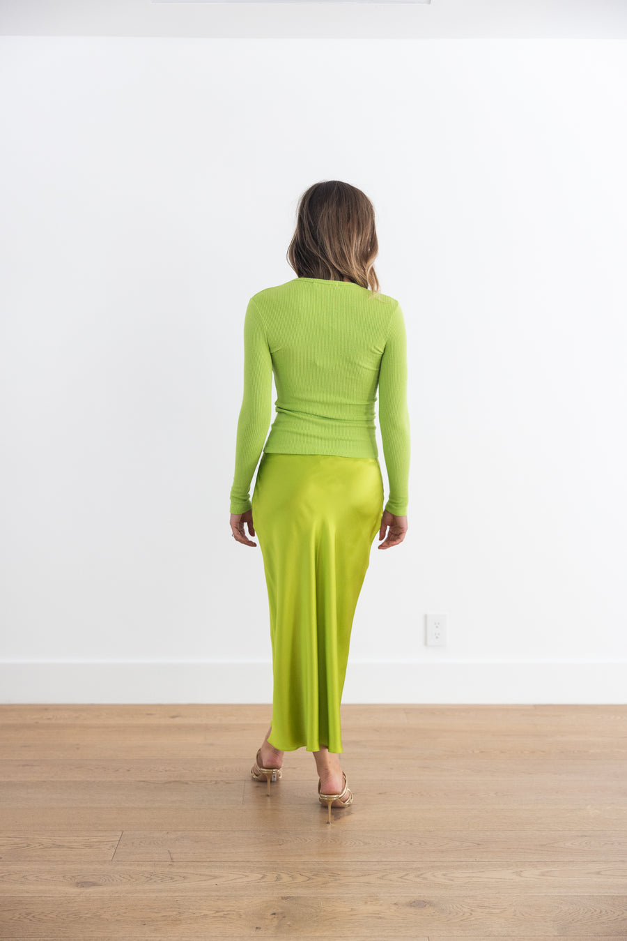 SABLYN QUINCY FITTED CREWNECK TEE - CHARTREUSE