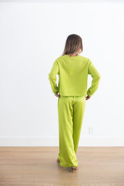 SABLYN BRYNN HIGH RISE PULL ON WIDE LEG PANT - CHARTREUSE