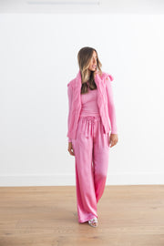 SABLYN SILK GEMMA PULL ON STRAIGHT LEG PANT - DAHLIA PINK